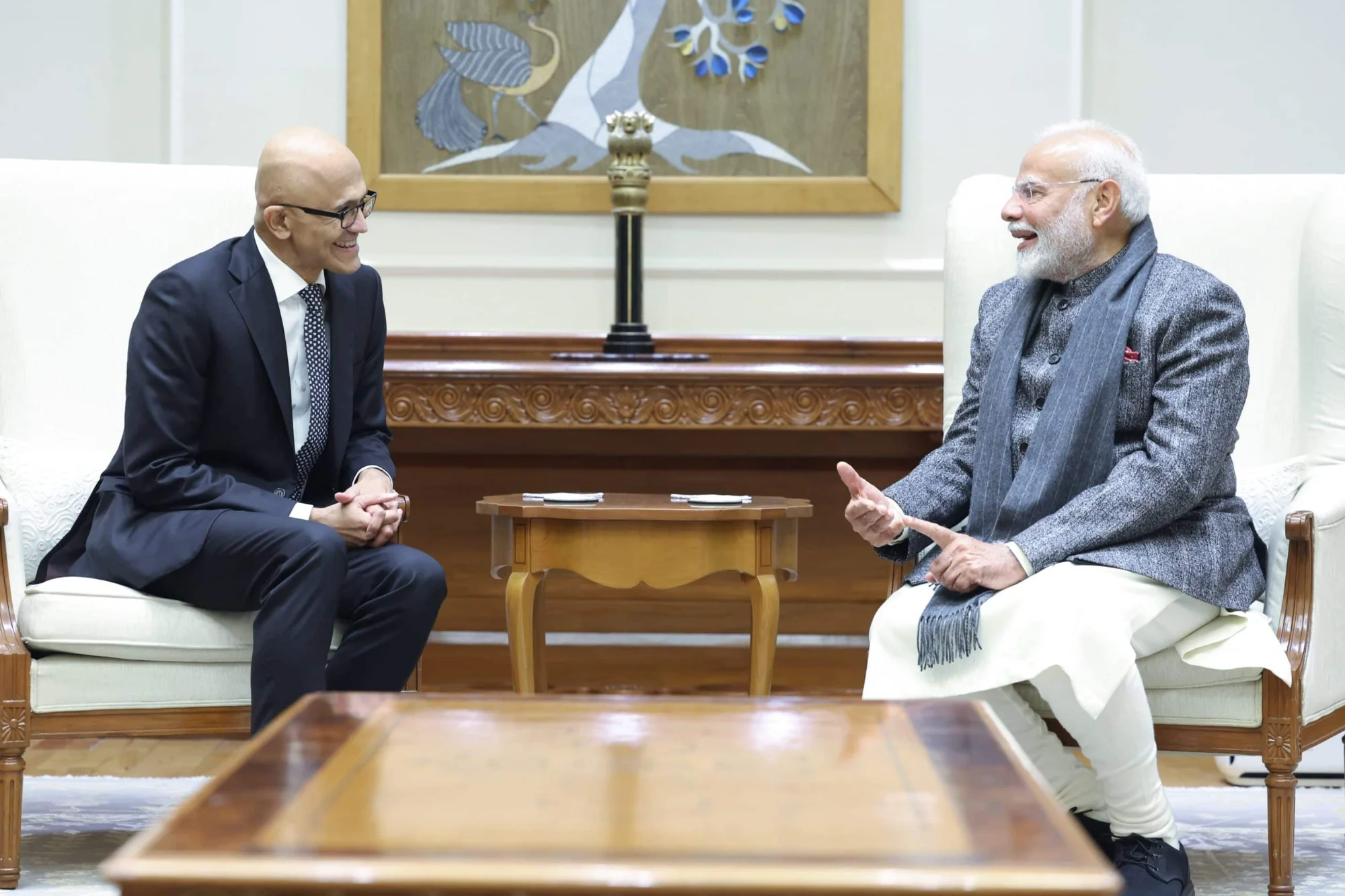 Satya Nadella Meets Prime Minister Narendra Modi, Vows to Make India AI-First Nation