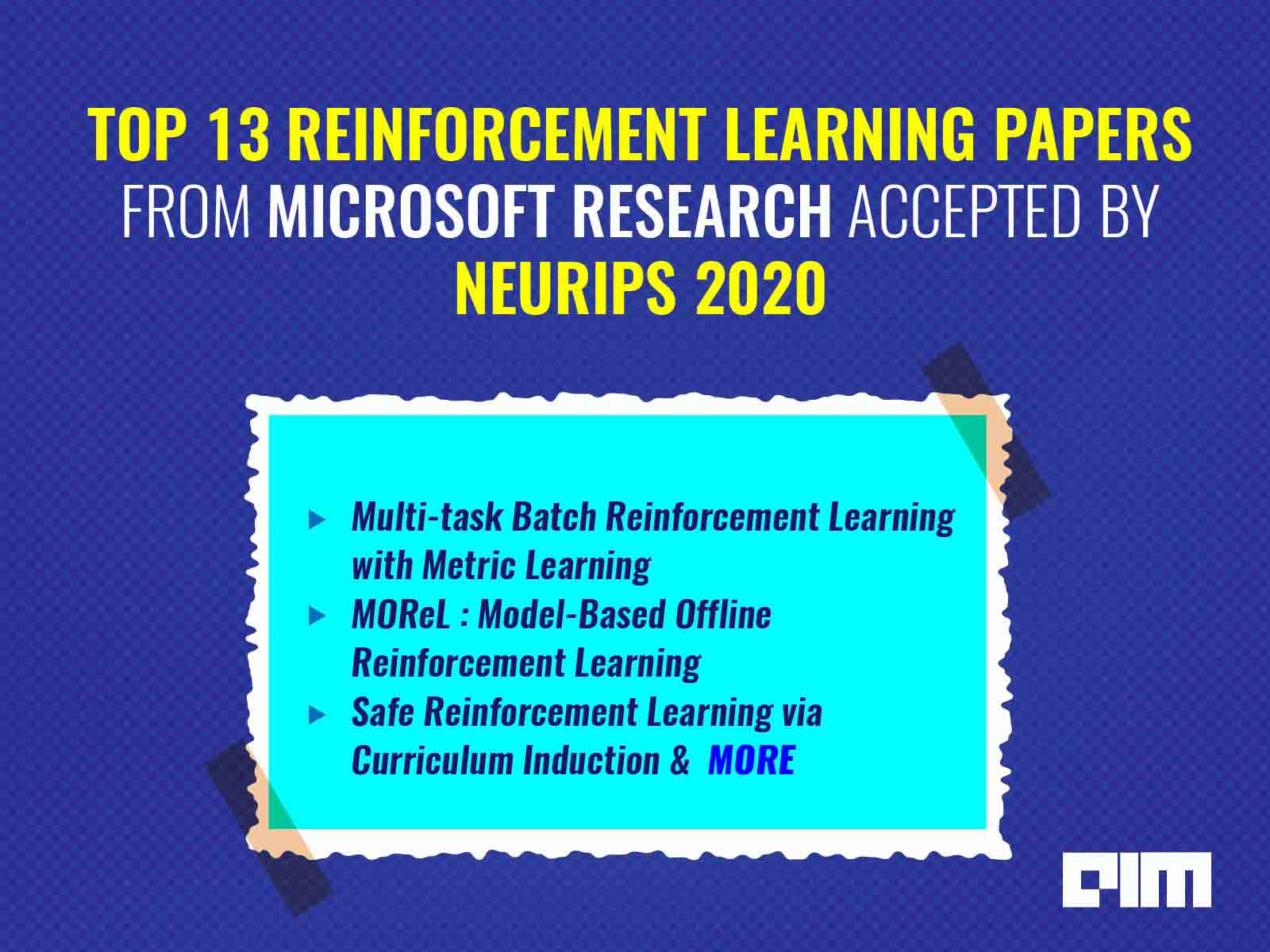 Top Reinforcement Learning Papers By Microsoft At NeurIPS 2020