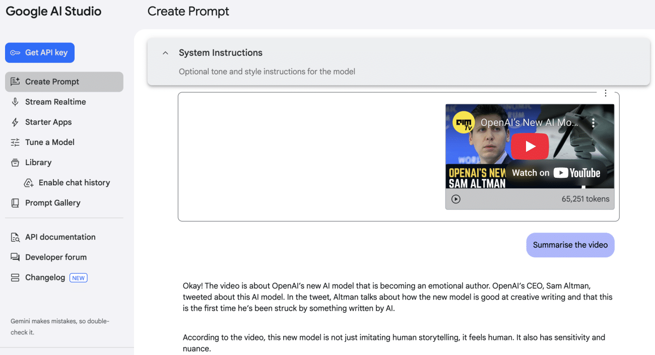 How Does Google AI Studio Summarize YouTube Videos? | AIM