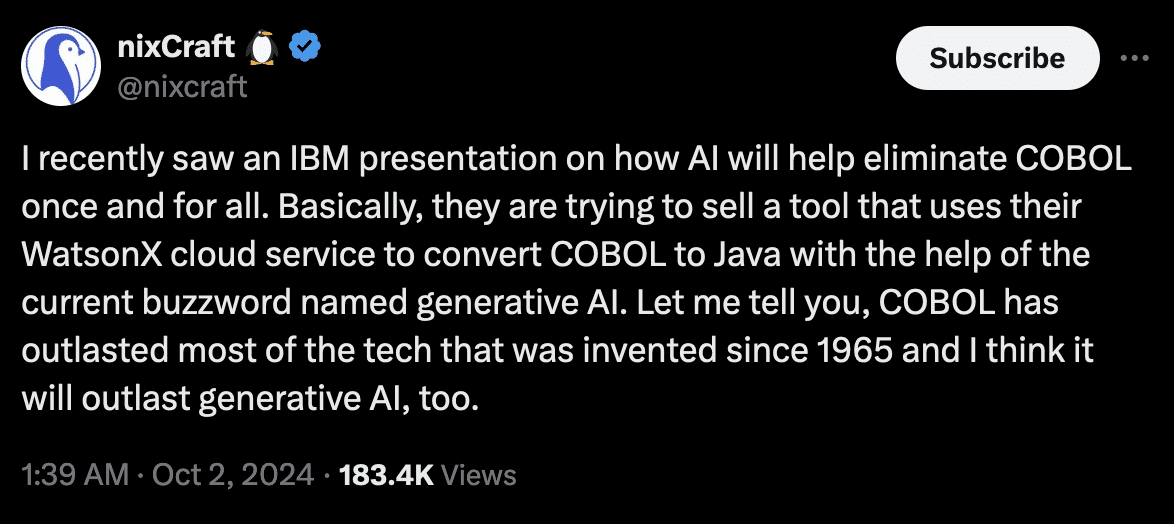 COBOL will be there in AI era